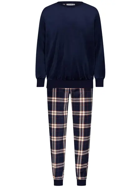 Pastunette Heren Fleece pyjama - Blauwe Ruit - Warme winter pyjama mannen Pastunette Heren Fleece pyjama - Blauwe Ruit - Warme winter pyjama mannen