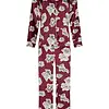 PPastunette Dames Pyjama Satijn - Lange mouwen - Burgundy