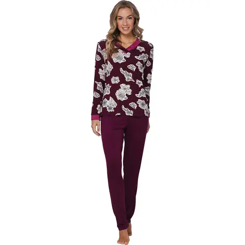 Pastunette premium dames pyjama lange mouwen - Viscose - Burgundy Pastunette premium dames pyjama lange mouwen - Viscose - Burgundy