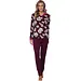 Pastunette premium dames pyjama lange mouwen - Viscose - Burgundy - Bordeaux