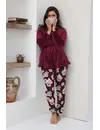 Pastunette premium dames pyjama lange mouwen - Viscose - Burgundy