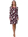 Pastunette Premium viscose dames nachthemd - Burgundy - Luxe nachtjapon