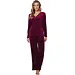 Pastunette Premium Fleece pyjama/huispak dames - Dream Warm 2-delig pyjama pak fleece - Bordeaux