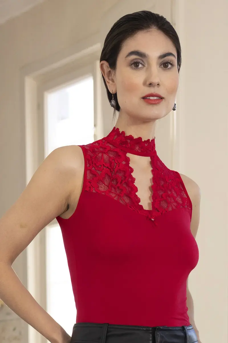 Nina von C dames Kanten Top - Blazershirt - Zonder mouw