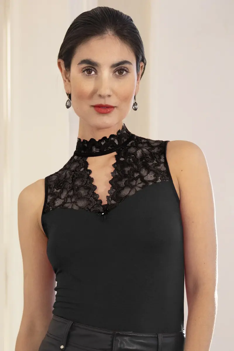 Nina von C dames Kanten Top - Blazershirt - Zonder mouw