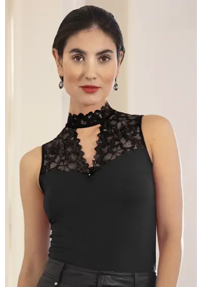 Nina von C dames Kanten Top - Blazershirt