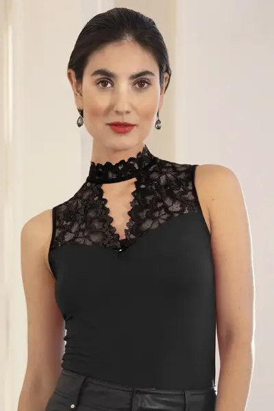 Nina von C dames Kanten Top - Blazershirt - Zonder mouw