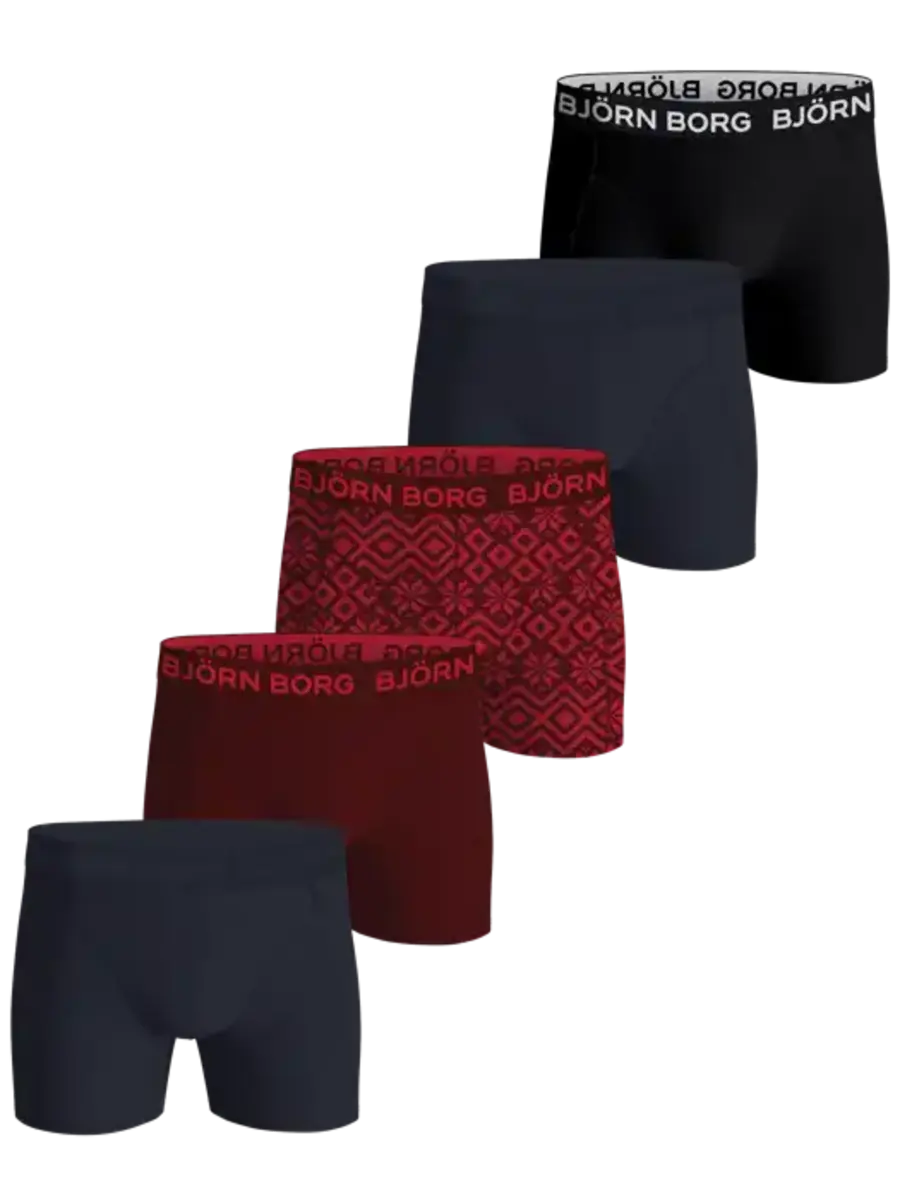 Bjorn Borg 5-Pack heren boxershorts - Cotton Stretch  - X-mas