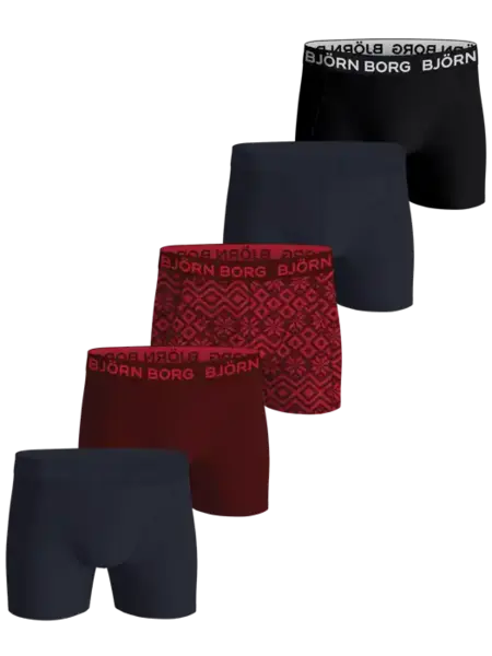Bjorn Borg 5-Pack heren boxershorts - Cotton Stretch - X-mas Bjorn Borg 5-Pack heren boxershorts - Cotton Stretch - X-mas