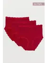 Nina von C 3-pack dames Taille slips - Kanten modal dames onderbroek - Katoenen kruisje