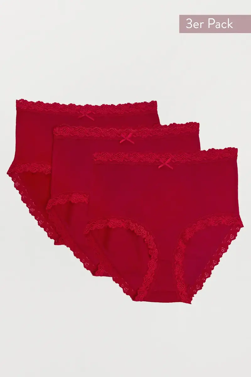 Nina von C 3-pack dames Taille slips - Kanten modal dames onderbroek - Katoenen kruisje Nina von C 3-pack dames Taille slips - Kanten modal dames onderbroek - Katoenen kruisje