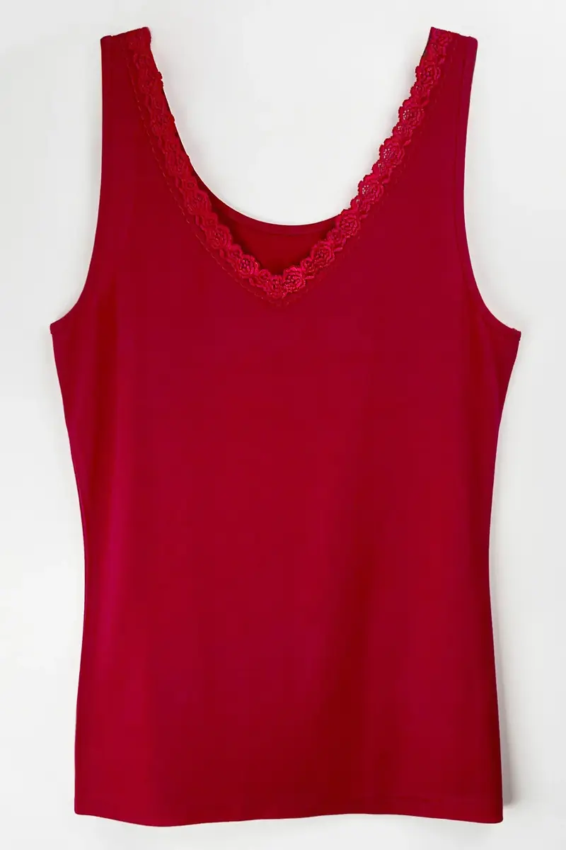 Nina von C dames hemd kant - Modal - Luxe onderhemd met brede bandjes