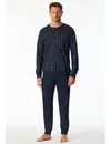 Schiesser heren pyjama extra lang - Blauw Ruit- NOS -