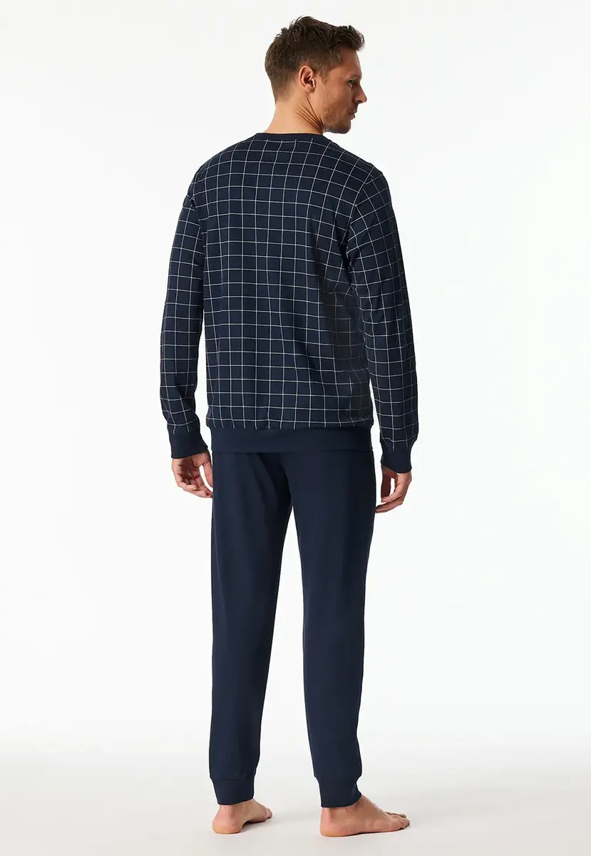 Schiesser heren pyjama extra lang - Blauw Ruit- NOS -