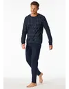 Schiesser heren pyjama extra lang - Blauw Ruit- NOS -