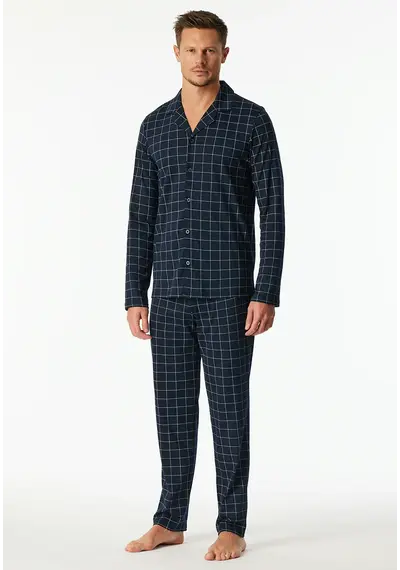 Schiesser heren pyjama lang - Knoopsluiting