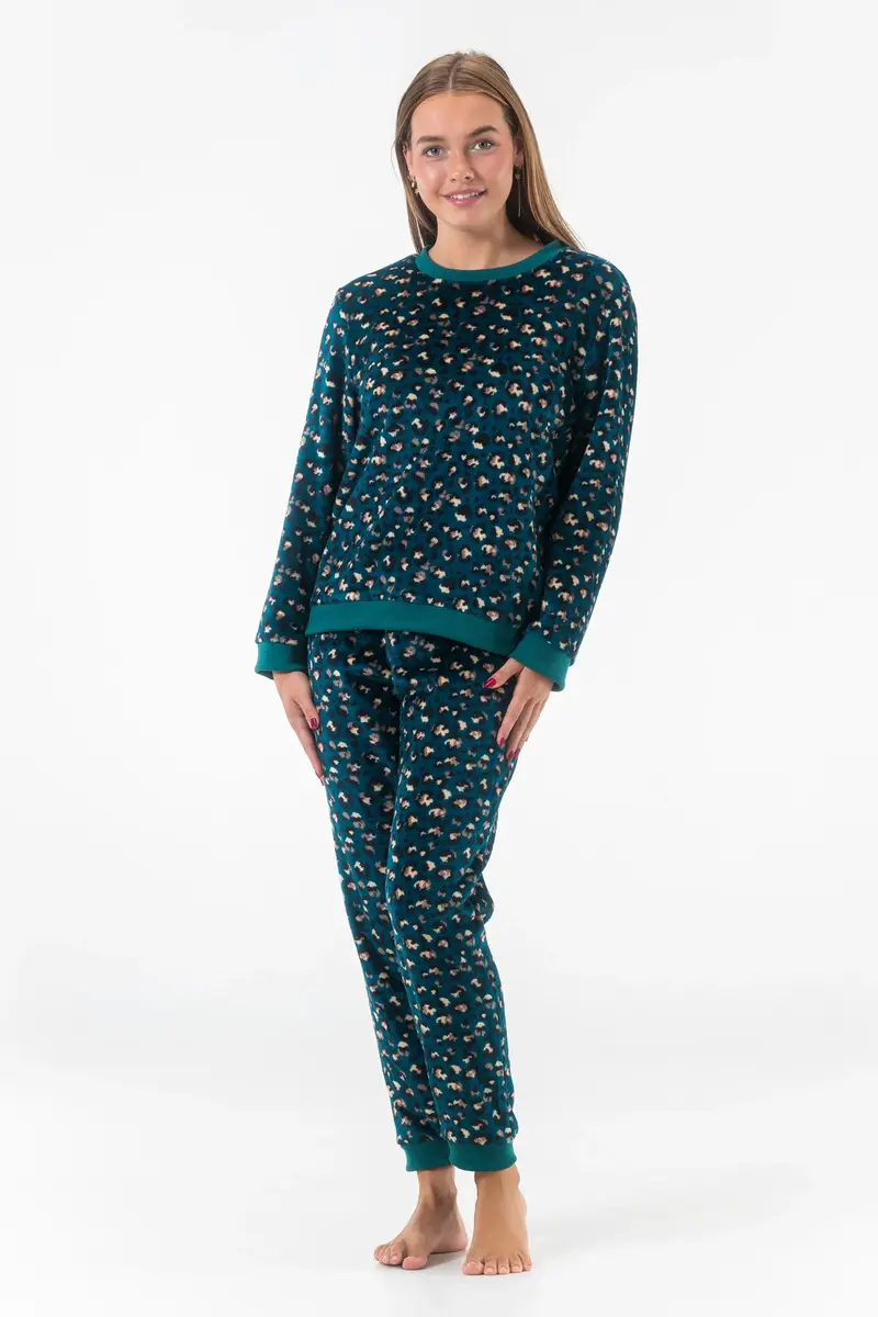 Gaubert dames pyjama Fleece - Huispak - Loungeset  - Vrouwen warm pyjama pak - loungewear