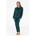 Gaubert dames pyjama Fleece - Huispak - Loungeset  - Vrouwen warm pyjama pak - loungewear - Groen