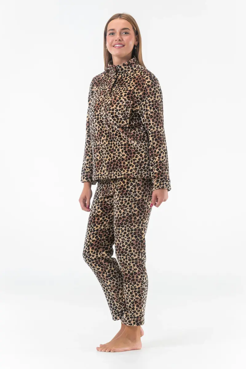 Gaubert dames Huispak Fleece - Pyjama Panter - Loungeset - Vrouwen warm pyjama pak - loungewear - Copy Gaubert dames Huispak Fleece - Pyjama Panter - Loungeset - Vrouwen warm pyjama pak - loungewear - Copy