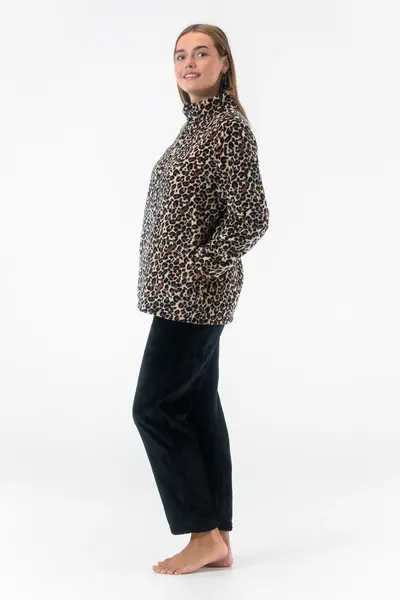 Gaubert dames huispak Fleece - Loungeset met rits  - Vrouwen warm pyjama pak - loungewear