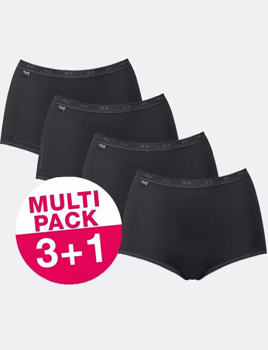 Sloggi Basic Maxi 4-Pack dames slip  (3+1 Gratis) - Sloggi ondergoed dames - Vrouwen onderbroek katoen