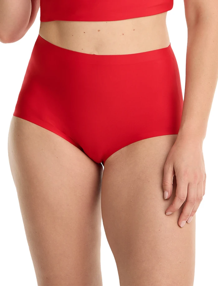 Ten Cate Secrets Maxi slip naadloos - 30176 - Naadloze dames taille slip - Invisible - Katoenen kruisje - XXL - Rood | Dames slip - Onderbroek - Ondergoed-