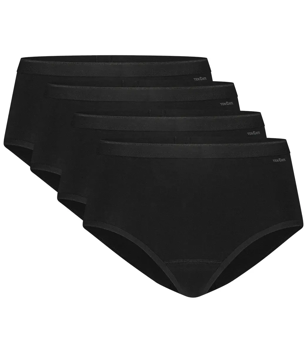 Ten Cate 4-Pack midi dames slips - 32418 - Ten cate ondergoed dames - Biologisch katoenen dames heup slips - Badstof kruisje