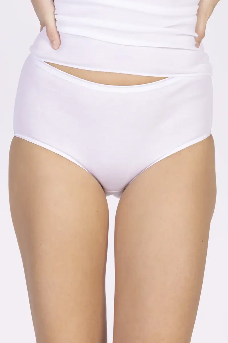 Nina von C dames Tailleslip 100% biologisch katoen - Hoge dames onderbroek - Dubbel kruisje