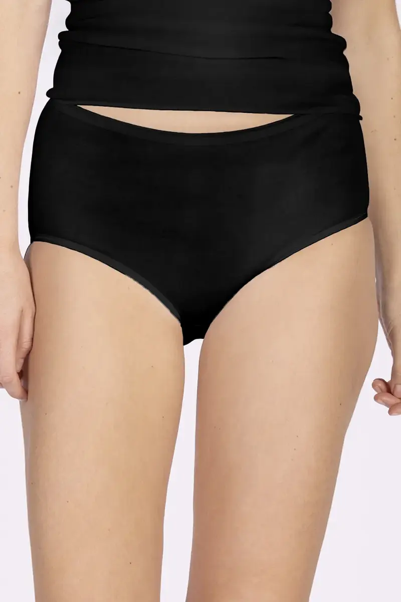 Nina von C dames Tailleslip 100% biologisch katoen - Hoge dames onderbroek - Dubbel kruisje