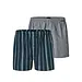 Schiesser 2-Pack heren wijde boxershort katoen woven - Losse blauwe 100% katoenen boxershorts - Blauw/Grijs