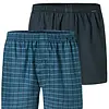 Schiesser 2-Pack heren wijde boxershort katoen woven - Losse blauwe 100% katoenen boxershorts