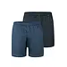 Schiesser 2-Pack heren wijde boxershort - Selected - 100% katoenen losse boxershort met sluiting - Zwart/Blauw