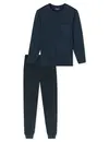 Schiesser heren pyjama extra lang - Donkerblauw - Comfort Essentials