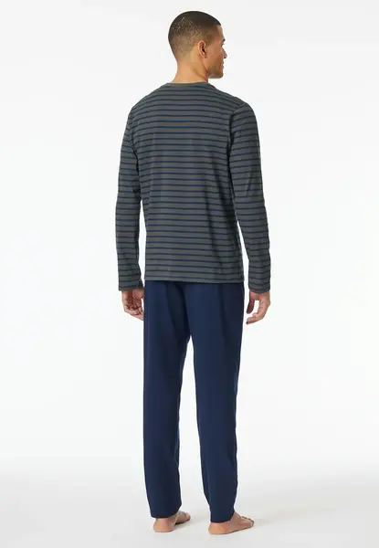 Schiesser heren pyjama extra lang - Antraciet - Casual Essentials Schiesser heren pyjama extra lang - Antraciet - Casual Essentials