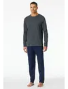 Schiesser heren pyjama extra lang - Antraciet - Casual Essentials