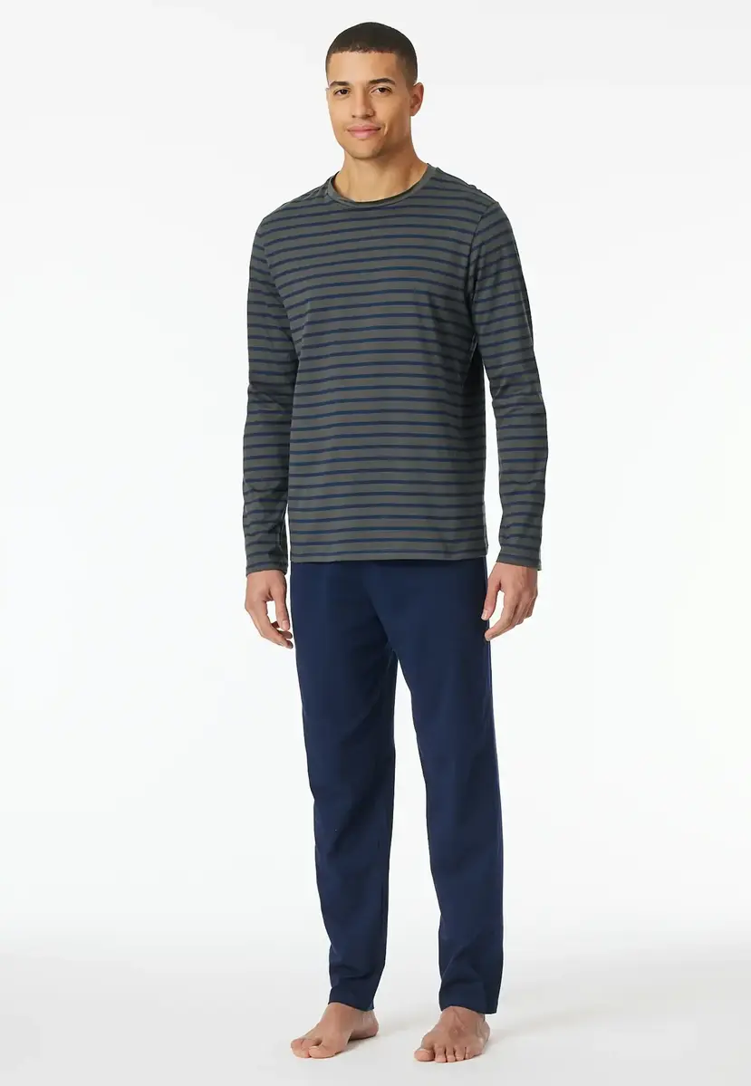 Schiesser heren pyjama extra lang - Antraciet - Casual Essentials