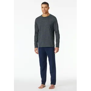 Schiesser heren pyjama extra lang - Antraciet - Casual Essentials Schiesser heren pyjama extra lang - Antraciet - Casual Essentials