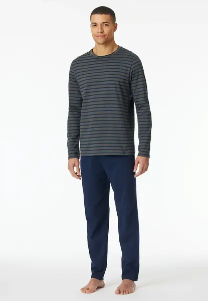 Schiesser heren pyjama extra lang - Antraciet - Casual Essentials