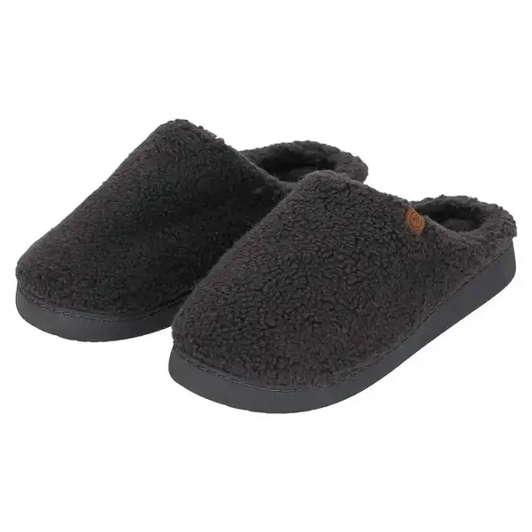 Apollo warme teddy heren slippers - Heren pantoffels met stevige zool - Wollen slippers