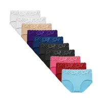 Fine Woman 10-pak dames taille slip kant - Katoen