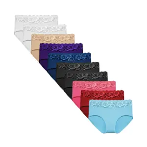 Fine Woman 10-pak dames taille slip kant - Katoen - Multipack dames onderbroeken - Dames ondergoed voordeelverpakking Fine Woman 10-pak dames taille slip kant - Katoen - Multipack dames onderbroeken - Dames ondergoed voordeelverpakking