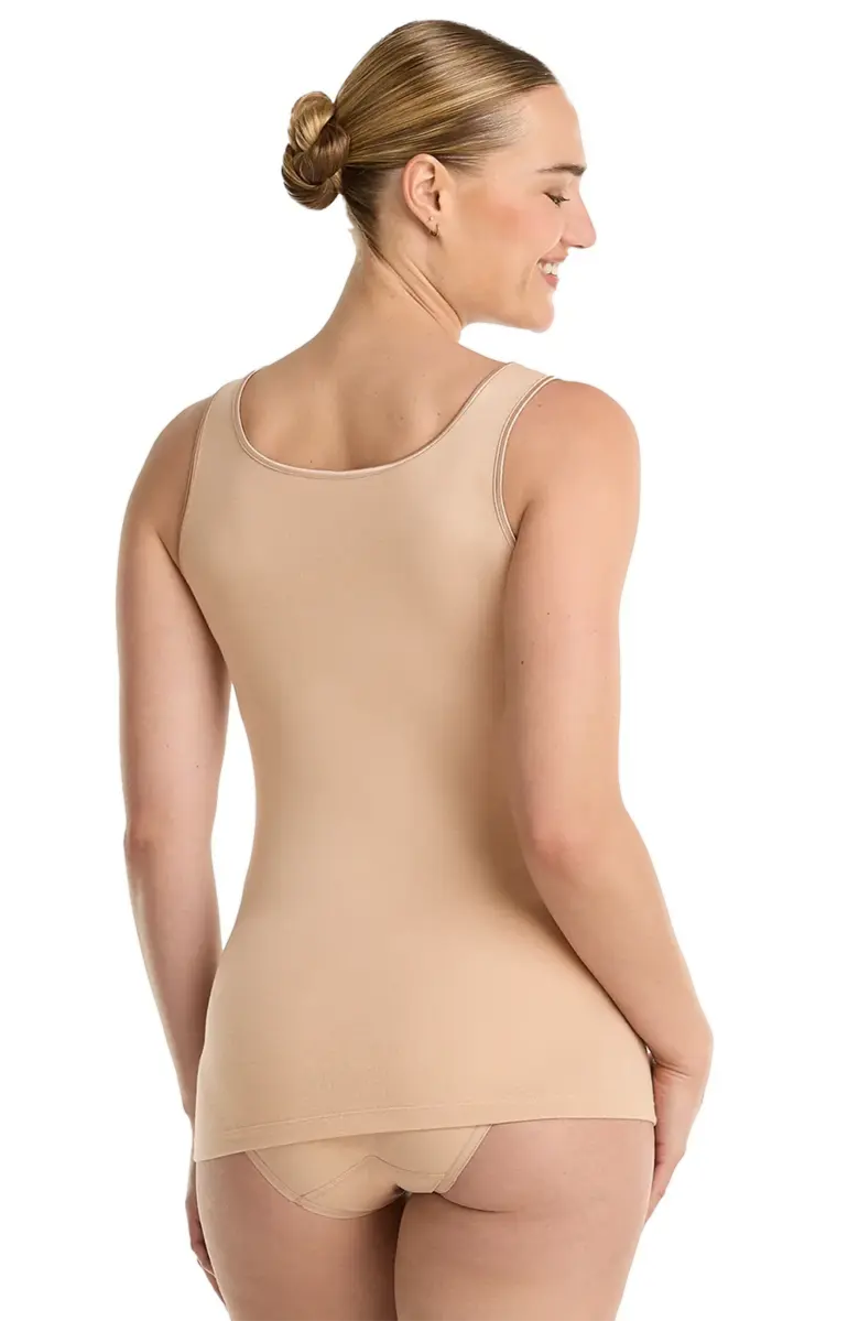 Ten Cate dames singlet / Hemd - 32286 - Biologisch katoenen onderhemd - Brede bandjes - Wit - Zwart - Huidskleur