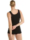 Ten Cate dames singlet / Hemd - 32286 - Biologisch katoenen onderhemd - Brede bandjes - Wit - Zwart - Huidskleur