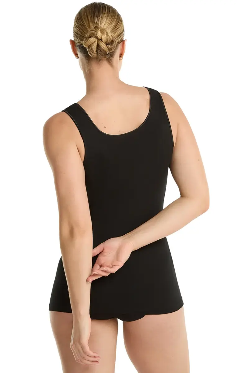 Ten Cate dames singlet / Hemd - 32286 - Biologisch katoenen onderhemd - Brede bandjes - Wit - Zwart - Huidskleur