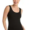 Ten Cate dames singlet / Hemd - 32286 - Biologisch katoenen onderhemd - Brede bandjes - Wit - Zwart - Huidskleur