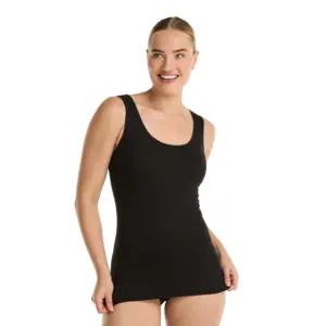 Ten Cate dames singlet / Hemd - 32286 - Biologisch katoenen onderhemd - Brede bandjes - Wit - Zwart - Huidskleur