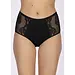 Nina von C dames maxi-taille slip kant - Hoge kanten dames slip - Elastisch katoenen onderbroek - Zwart