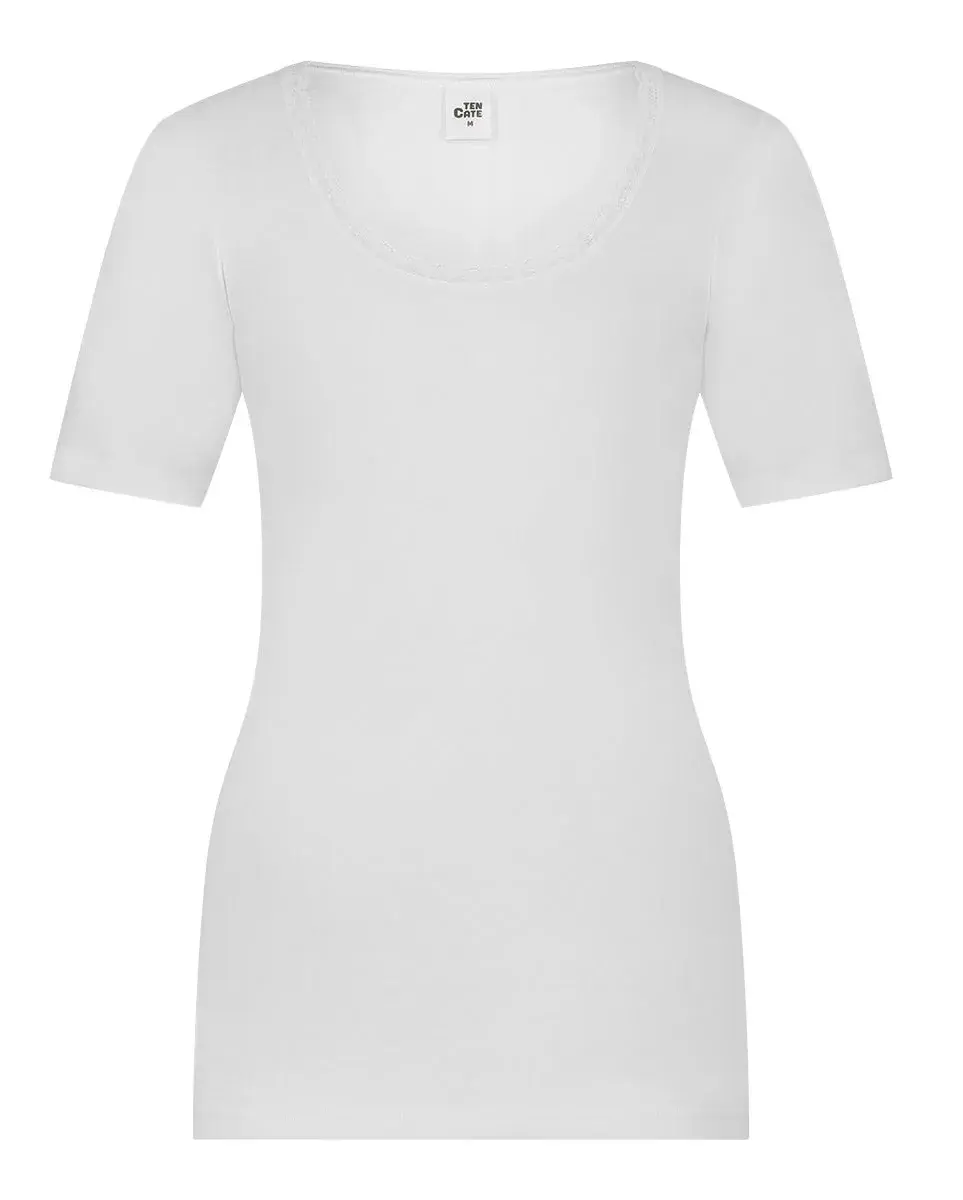 Ten Cate dames thermo shirt korte mouw - Kant - Warm thermo ondergoed dames - Diepe hals Ten Cate dames thermo shirt korte mouw - Kant - Warm thermo ondergoed dames - Diepe hals