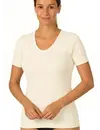 Entex dames thermo T-shirt korte mouw - Diepe ronde hals - Warm Wollen ondershirt