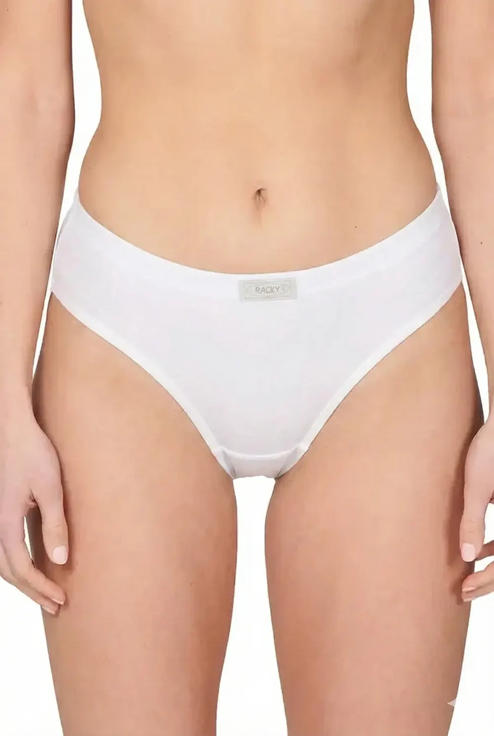 Racky Dames heupslip ( Highleg mini ) - Katoenen vrouwen midi slip - M - Wit | Dames slip - Onderbroek - Ondergoed